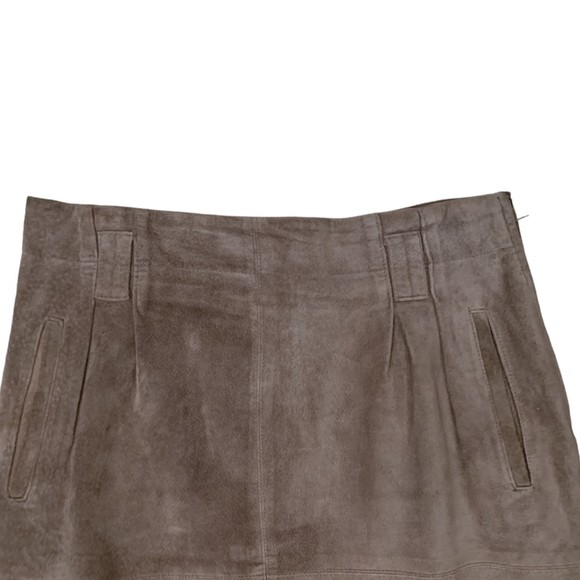 Vintage Evan Davies Brown Pigsuede Pencil Straight Skirt Size 12 Knee Length - Picture 6 of 6